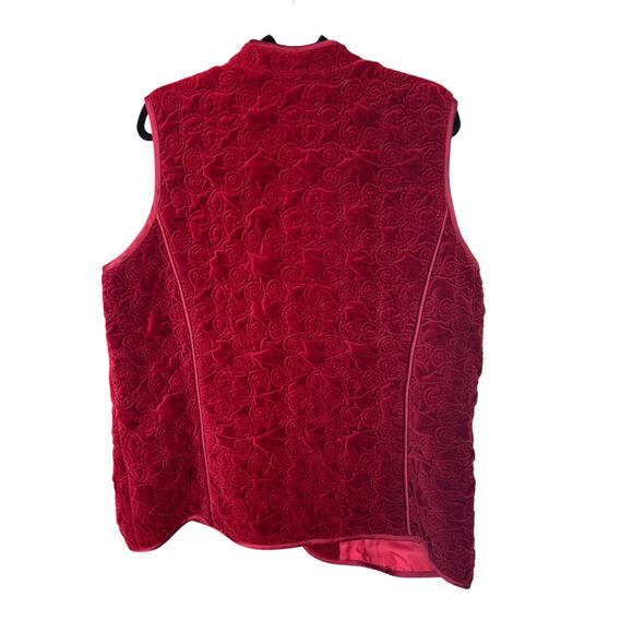 Coldwater Creek Women's Red Spiral Embroidered Cotton Vest Size 1X Plus - Picture 8 of 8